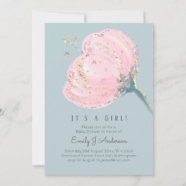 Moderner Pink Rose Glitzer mit Girl Baby Dusche