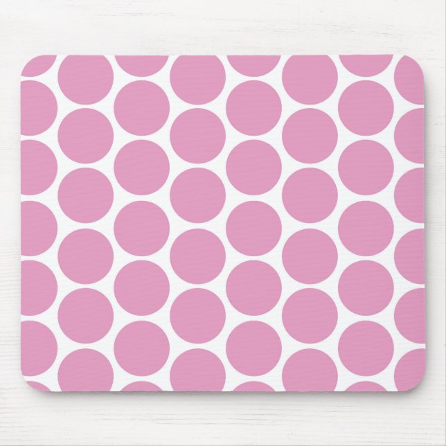 MODERNER PINK, WEISSE POLKA-PUNKTE MOUSEPAD (Vorne)