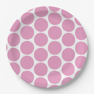 MODERNER PINK, WEISSE POLKA-PUNKTE PAPPTELLER