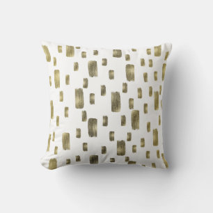 Moderner Pinsel Gold Kupfer Bronze Glitter Kissen