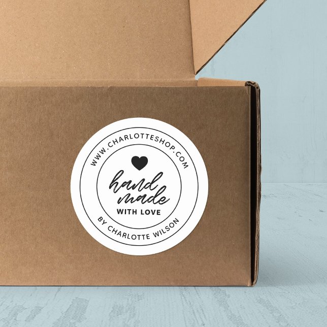 Moderner Pinsel mit Liebe Runder Aufkleber (Von Creator hochgeladen)