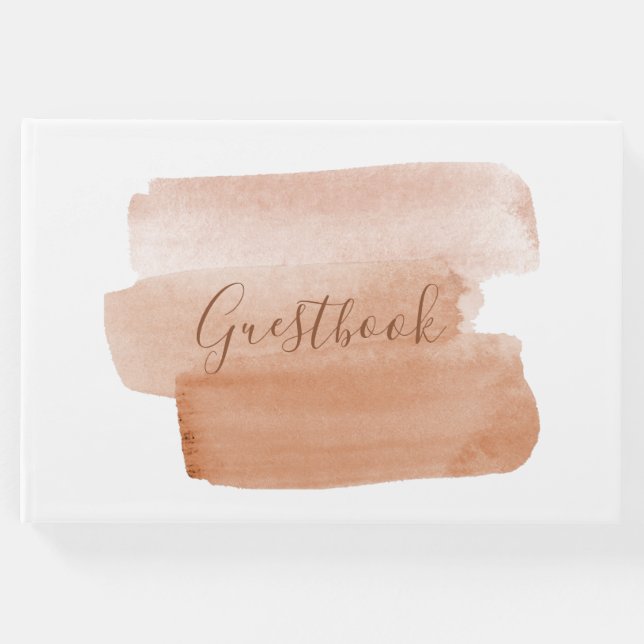 Moderner Pinselstrich Minimalistisch Gästebuch (Vorderseite)