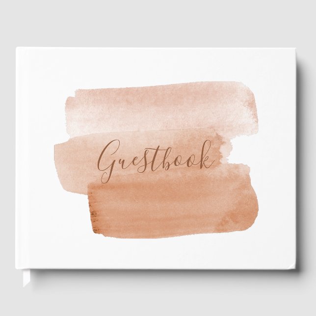 Moderner Pinselstrich Minimalistisch Gästebuch (Vorderseite)