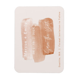 Moderner Pinselstrich Save the Date Minimalistisch Magnet