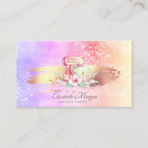 Moderner Pinselstrich Stroke Holographic Cake Mixe Visitenkarte