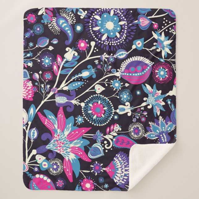 Moderner Pisley: traditionelles orientalisches Mus Sherpadecke (Vorderseite)