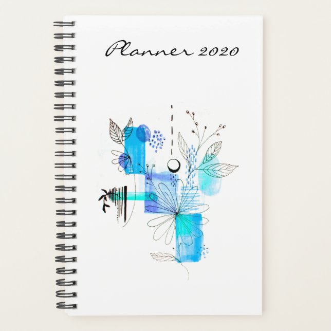 Moderner Planer 2020 Blue Art Abstrakt Neu (Vorderseite)