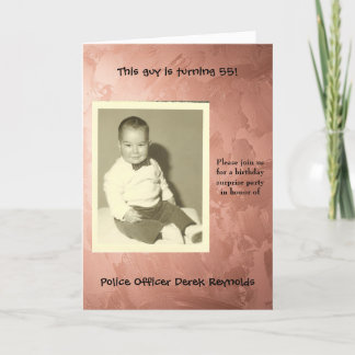 Moderner Polizeibeamter Überraschung Geburtstagsei Einladung