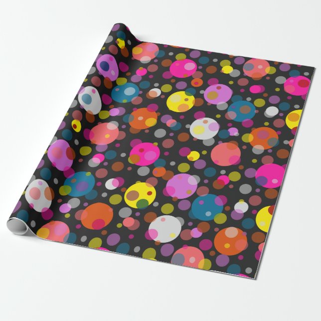 Moderner Polka Dots Stil Geschenkpapier (Ungerollt)