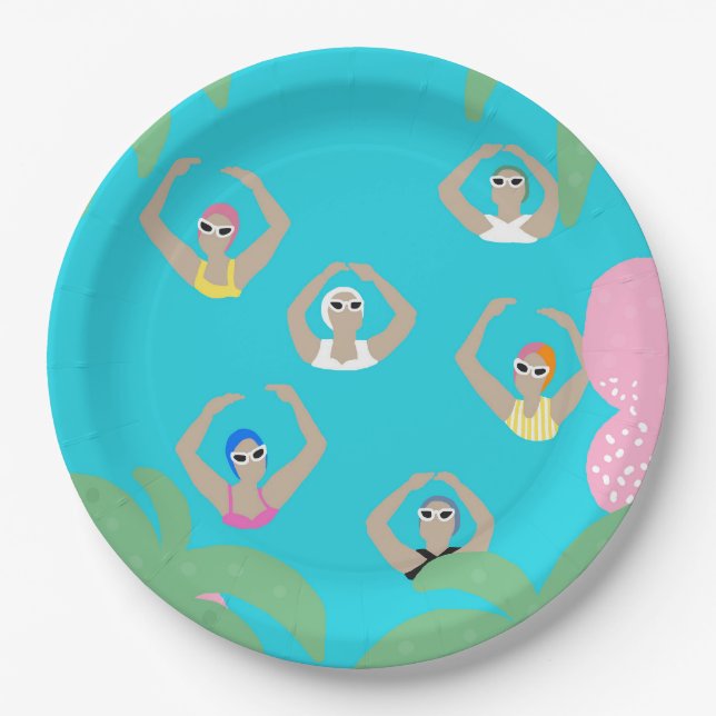 Moderner Pool für künstlerisch synchronisierte Sch Pappteller (Vorderseite)