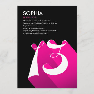 Moderner Pop 13. Geburtstagsparty Einladungen