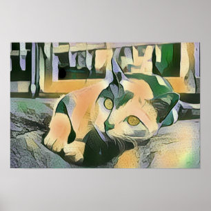 Moderner Pop Art Calico Kitty für Katzen Poster