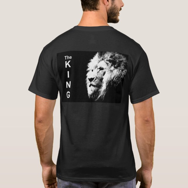 Moderner Pop Art Lion Head Elegantes Design T-Shirt (Rückseite)