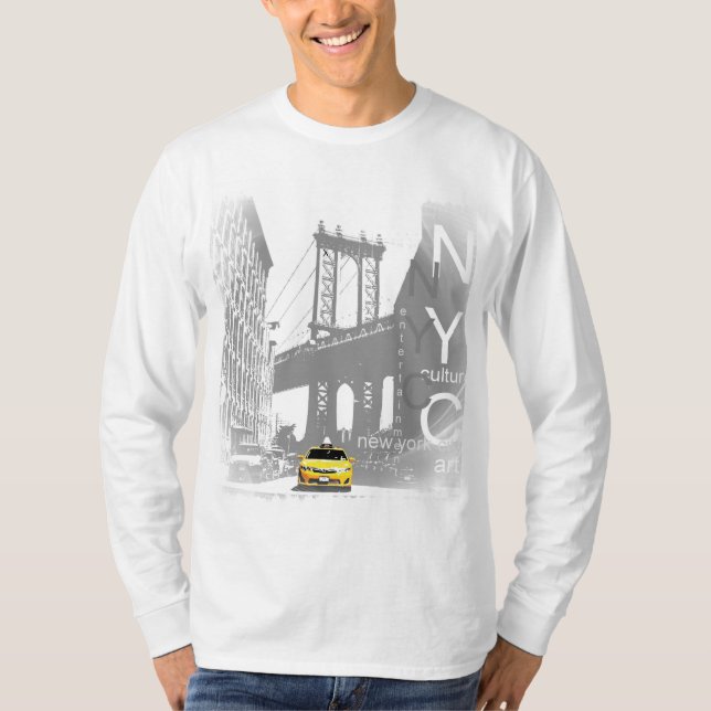 Moderner Pop Art New York City Nyc Gelbes Taxi T-Shirt (Vorderseite)
