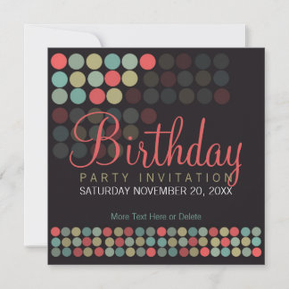 Moderner Pop Dots Party Geburtstagseinladung Einladung