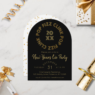Moderner Pop Fizz Clink Neujahrsfest Party Einladung