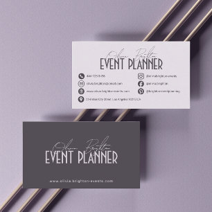 Moderner professioneller Eventplaner Chic Visitenkarte