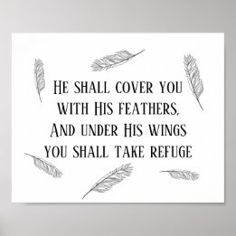 Moderner Psalm 91 Bibel Kunstfedern Christliches Z Poster