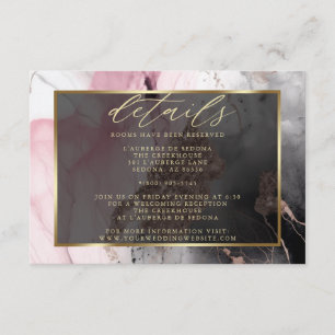 Moderner QR-Code Abstrakte Rose Kohle Gold Begleitkarte