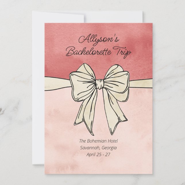 Moderner QR-Code Bach für Rosa und Creme Einladung (Vorderseite)