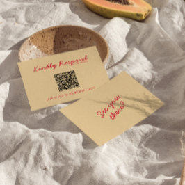 Moderner QR Code Bright farbenfrohe Retro Funky We RSVP Karte