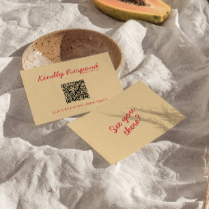 Moderner QR Code Bright farbenfrohe Retro Funky We RSVP Karte