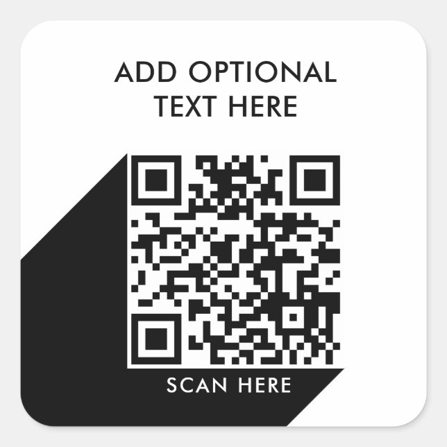 Moderner QR-Code | Business Name Square Sticker (Vorderseite)