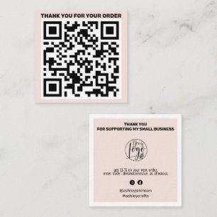 Moderner QR-Code danke, um rot zu ordnen pink Quadratische Visitenkarte