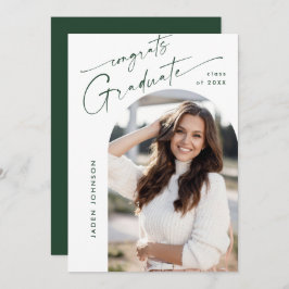 Moderner QR-Code der Minimalistischen FOTO Graduat Einladung