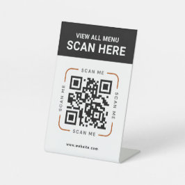 Moderner QR-Code | Digitales Menü-Tischschild Sockelschild
