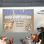 Moderner QR-Code-Dog-Walker für Beruflichen Dienst Auto Magnet<br><div class="desc">Moderner QR Code Dog Walker für Beruflichen Service. Werben Sie und vermarkten Sie Ihre Hundewanderdienste, indem Sie diesen modernen und einzigartigen Magneten in Ihr Auto einbinden. Mit fett formatierten Typografien und liebevollen Hundekunstwerken. Beinhaltet einen QR-Code, damit neue Kunden einfach Ihre Kontaktdaten abfragen können, um einen Termin für Ihre Dienstleistungen Set....</div>