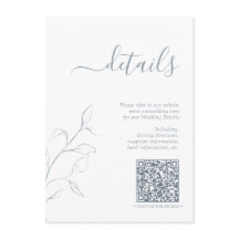 Moderner QR Code Dusty Blue Wedding Details