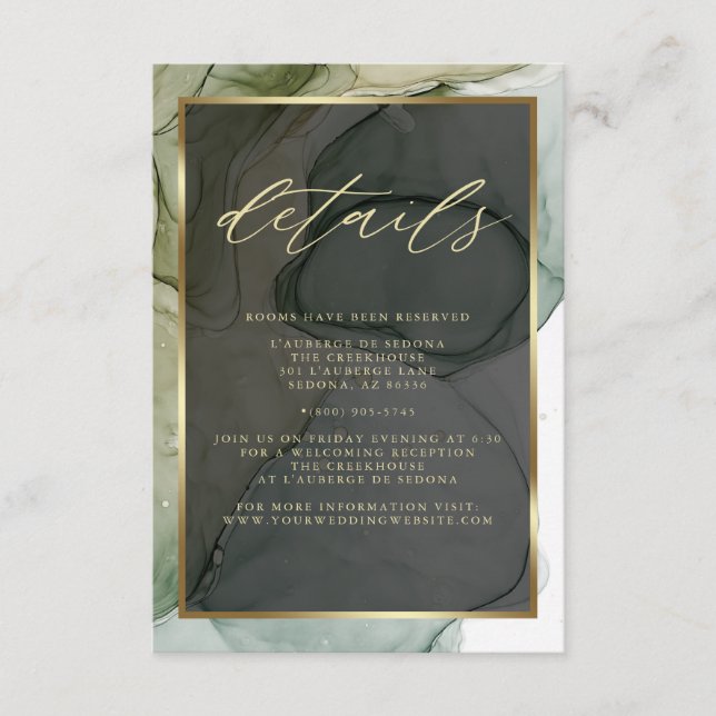 Moderner QR-Code Eleganter, gedämpfter Grüntöne Fl Begleitkarte (Vorderseite)