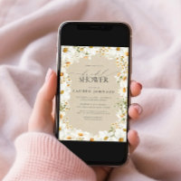 Moderner QR-Code Elegantes Daisy Rustikales Brautp