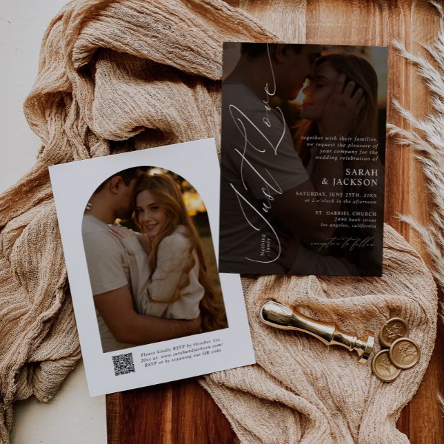 Moderner QR-Code Extravagant nichts nur Liebe Hoch Einladung (Von Creator hochgeladen)