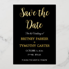 Moderner QR-Code Foto Kalligrafie Black Wedding Fo Folieneinladung