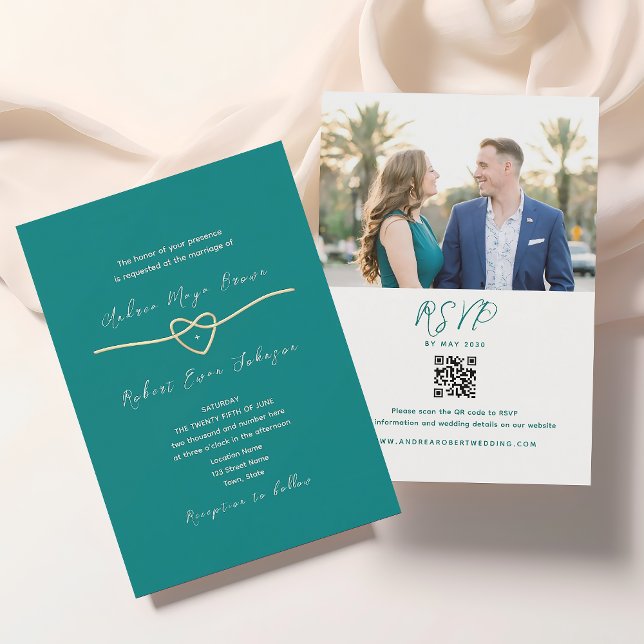 Moderner QR-Code für Aquamarine Hochzeiten Einladung (Von Creator hochgeladen)