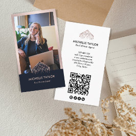 Moderner QR-Code für Berufliches Real Anwesen Foto Visitenkarte
