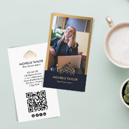 Moderner QR-Code für Berufliches Real Anwesen Foto Visitenkarte