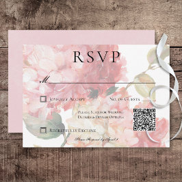 Moderner QR-Code für die Hochzeitsstiftung von Ros RSVP Karte