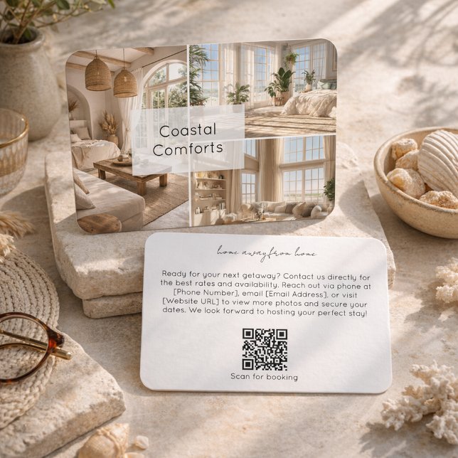 Moderner QR-Code für Ferienhausvermietung Visitenkarte (Von Creator hochgeladen)