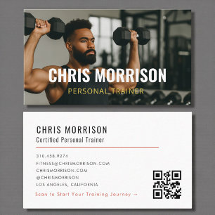 Moderner QR-Code für Fitness-Fotos von persönliche Visitenkarte