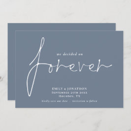 Moderner QR-Code für Forever Dusty Blue Save The Date
