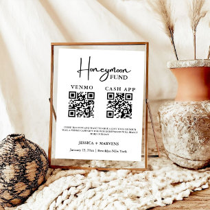 Moderner QR-Code für Hochzeitsflitterwochen Poster