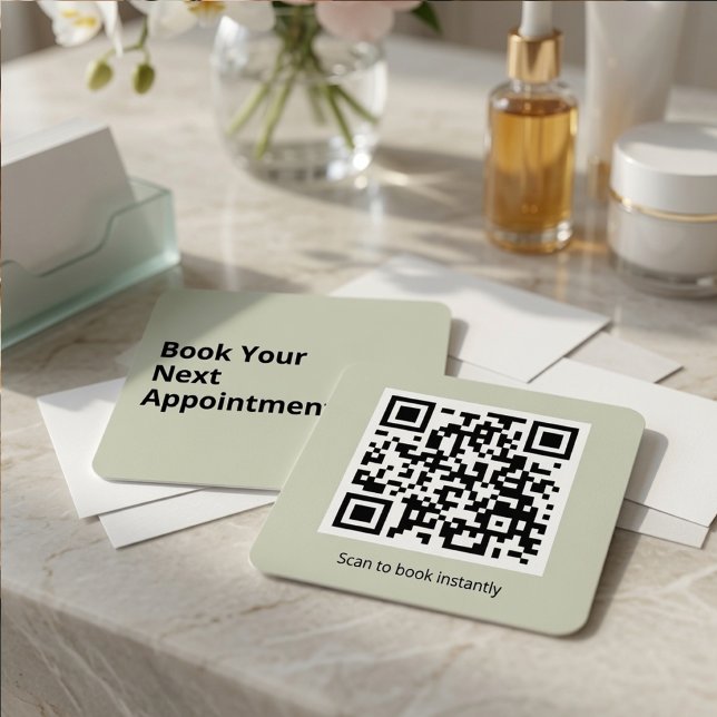 Moderner QR-Code für Ihren nächsten Termin  Quadratische Visitenkarte (Von Creator hochgeladen)