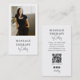 Moderner QR-Code für Massage-Therapeuten-Foto Visitenkarte