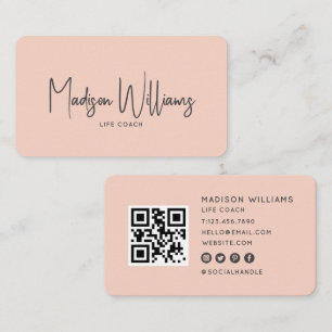 Moderner QR-Code für minimale Lebensdauer   Dusty  Visitenkarte