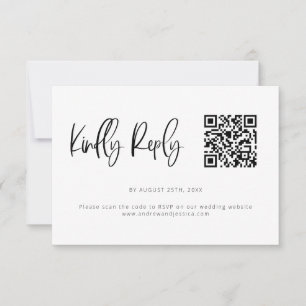 Moderner QR-Code für Minimalistische Hochzeiten RSVP Karte