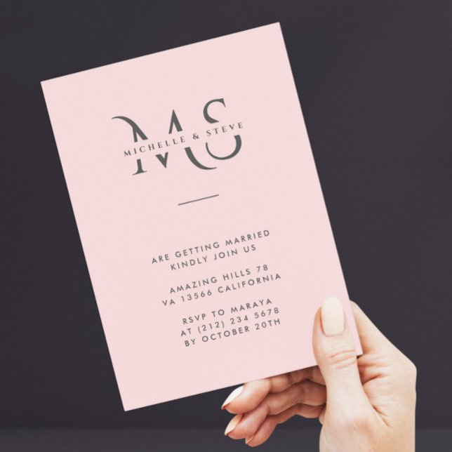 Moderner QR-Code für Minimalistische Rosa Hochzeit Einladung (Von Creator hochgeladen)