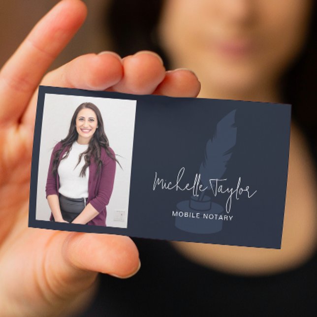 Moderner QR-Code für mobile Notare der Beruflichen Visitenkarte (Business Card with Notary Logo Design)